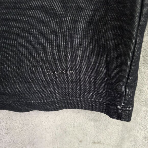 Mens Calvin Klein Gray 1/4 Zip Pullover Shirt Long Sleeve Cotton Polyester L - Picture 4 of 9